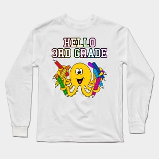 Hello 3rd Grade Octopus Back To School Long Sleeve T-Shirt